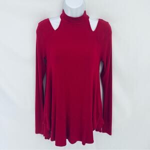 Free People Red Long Sleeve Tunic Size X-Small